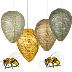 Skadedjur & Insekter-Getingbo-fälla effektiv avskräckande bi-geting giftfri hängande pappersbo mörkgrön - Mörkgrön