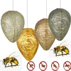 Skadedjur & Insekter-Getingbo-fälla effektiv avskräckande bi-geting giftfri hängande pappersbo mörkgrön - Mörkgrön