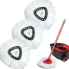 Generic Städmoppar-GFRED 3-pack Mikrofibermopp Ersättning Kompatibel med Vileda Turbo 3 i 1 EasyWring och Clean Mopprefill