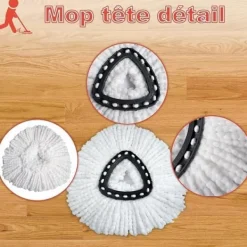 Generic Städmoppar-GFRED 3-pack Mikrofibermopp Ersättning Kompatibel med Vileda Turbo 3 i 1 EasyWring och Clean Mopprefill