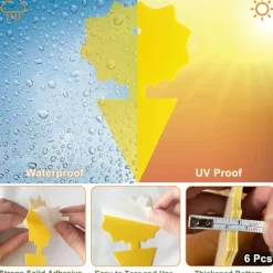 Skadedjur & Insekter-Gul klibbig insektsfångare, 10 st dubbelsidiga fruktflugfällor för växtskydd utomhus inomhus trädgård (blomma)