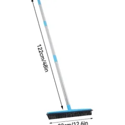FMYSJ Städmoppar-Gummikvast, Teleskopisk Golv- och Mattkvast, Rengöringsverktyg för Borttagning av Djurhår (Blå) (FMY)
