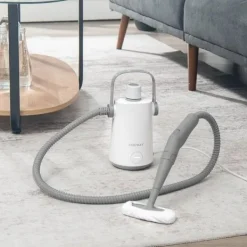 COSTWAY Ångtvättar-Handdammsugare med ångfunktion 1000W för vägglöss 300 ml tank 10 tillbehör Temperatur 95°C Tryck 3 Bar