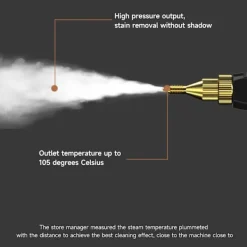 Ångtvättar-*Handhållen högtrycksångrengörare, ångrengörare, 2500W ångrengörare med borsthuvuden för kök, badrum, bil (vit){YFL}(F2)