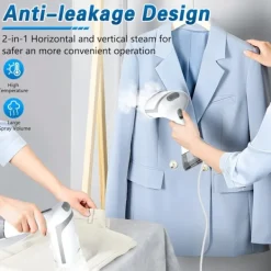 Ångtvättar-Handhållen Klädångare, 1500W Portabel Klädångare med 300ml Avtagbar Vattentank, Värme