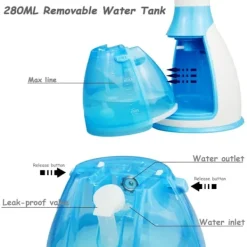 Blue dream Ångtvättar-Handhållen ångare 1500W 280ML, Bärbar ångare Snabb uppvärmning Handhållen ångare Kläder Ångare