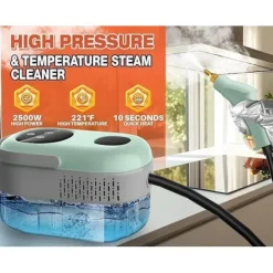 Ångtvättar-Handhållen ångrengörare 2500W – 6 ångnivåer, 3,0 BAR tryck, 1100ml vattentank för djuprengöring i hemmet