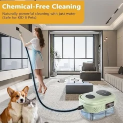 Ångtvättar-Handhållen ångrengörare 2500W – 6 ångnivåer, 3,0 BAR tryck, 1100ml vattentank för djuprengöring i hemmet