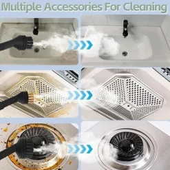 Ångtvättar-Handhållen ångrengörare 2500W – 6 ångnivåer, 3,0 BAR tryck, 1100ml vattentank för djuprengöring i hemmet