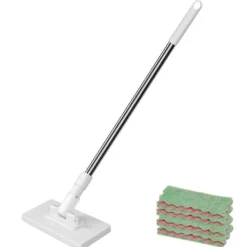 Städmoppar-Handsfree Minimopp för Klädbyte med Engångsvåtservetter och 4 Återanvändbara Dukar