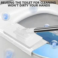 Städmoppar-Handsfree Minimopp för Klädbyte med Engångsvåtservetter och 4 Återanvändbara Dukar