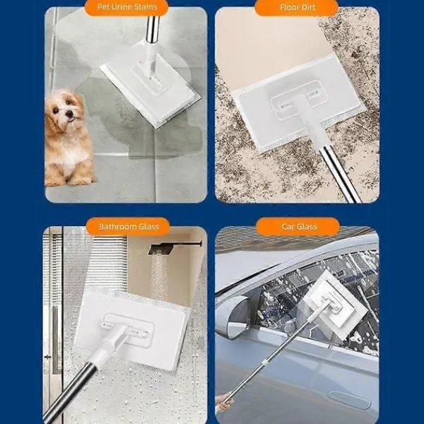 Städmoppar-Handsfree Minimopp för Klädbyte med Engångsvåtservetter och 4 Återanvändbara Dukar