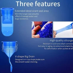 Skadedjur & Insekter-Helt koppar rostfritt stål silikon avloppsskydd Självstängande inre kärna, insektssäker golvavloppsskydd inre kärna-kök/vattenventil/badrum