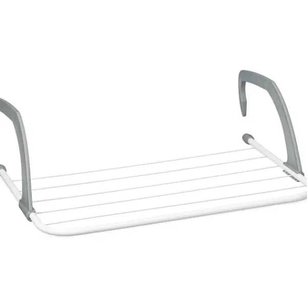 Het rea Tvättillbehör-Hett erbjudande till lågt pris! Torkställning för kläder - Hängande ställning för element och balkong, Liten storlek, 3m torkkapacitet, Vit, 50cm längd - Glad | Fyndiq