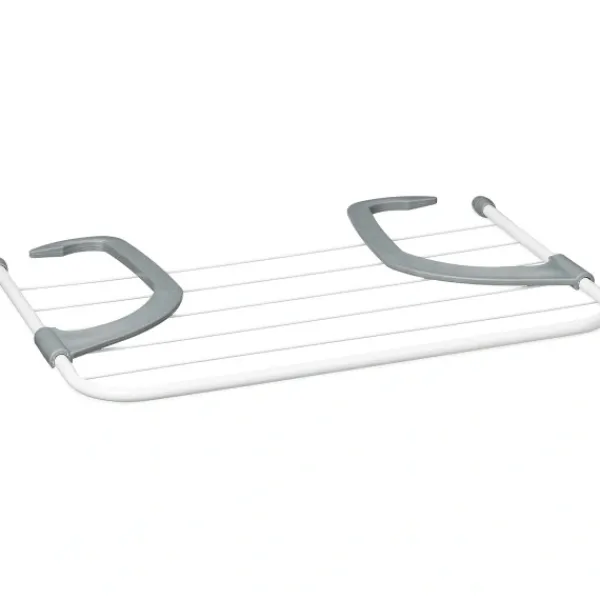 Het rea Tvättillbehör-Hett erbjudande till lågt pris! Torkställning för kläder - Hängande ställning för element och balkong, Liten storlek, 3m torkkapacitet, Vit, 50cm längd - Glad | Fyndiq