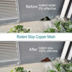 Skadedjur & Insekter-Högkvalitativt anti-gnagarnät 100 % koppar anti-snigel snigelmus råttfåglar nematoder Ferramol stickat kopparnät för inomhusträdgård (6 meter)