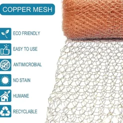 GIFT OF G Skadedjur & Insekter-Högkvalitativt gnagarnät, 100% koppar mot sniglar, möss, råttor, fåglar, nematoder, Ferramol, stickat kopparnät (6 meter)