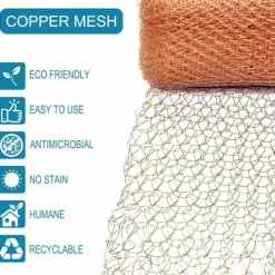 Skadedjur & Insekter-Högkvalitativt gnagarsäkert nät, 100% koppar mot sniglar, möss, råttor, fåglar, stickat kopparnät för inomhus- och trädgårdsbruk (6 meter)