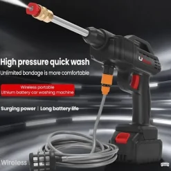 Satana Sverige (Dev) Högtryckstvättar-Högtryckstvätt 7 bar/101 PSI - med batteri 200W inkl. laddare -