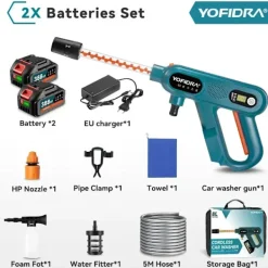 OEM Högtryckstvättar-Högtryckstvätt, 220 BAR tryck, 3 växellägen,Elektrisk, 2-batteriuppsättning