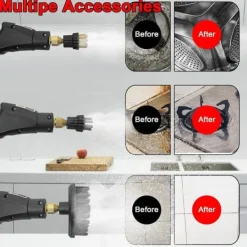 Ångtvättar-|HH| 2500W Ångtvätt Handhållen – Tryckångare med 3 Borsthuvuden, 6 Nivåer, 1000ml Vattentank-FD-