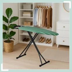 Northix Strykjärn-Höjdjusterbar strykbräda med strykjärnsstöd, 121 x 39 cm