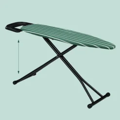 Northix Strykjärn-Höjdjusterbar strykbräda med strykjärnsstöd, 121 x 39 cm