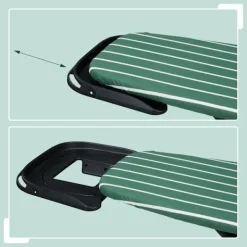 Northix Strykjärn-Höjdjusterbar strykbräda med strykjärnsstöd, 121 x 39 cm