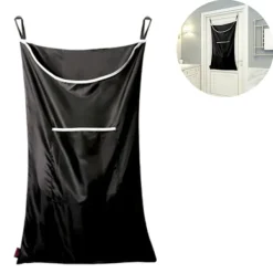 Xuigort Tvättillbehör-Hållbar Oxford Bag Tvättkorg Väska, Över Dörren Tygväska med Krokar, för Badrum, Förvaring, Vägg, Garderob, 75x50cm