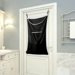 Xuigort Tvättillbehör-Hållbar Oxford Bag Tvättkorg Väska, Över Dörren Tygväska med Krokar, för Badrum, Förvaring, Vägg, Garderob, 75x50cm