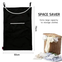 Xuigort Tvättillbehör-Hållbar Oxford Bag Tvättkorg Väska, Över Dörren Tygväska med Krokar, för Badrum, Förvaring, Vägg, Garderob, 75x50cm