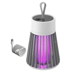 Skadedjur & Insekter-Hängande krok elektrisk avvisande lampa multifunktionell laddningsbar avvisande fälla lampa för vardagsrum sovrum（Uppladdningsbar，Grå）