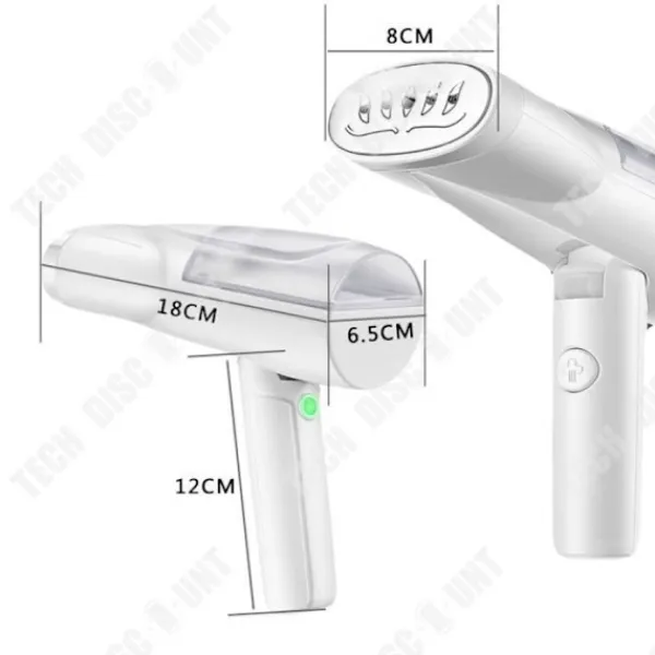 TECH DISCOUNT Ångtvättar-Hängande strykjärn - TD® - Justering 3 hastigheter - 800W - Damm 14g/min - Vattentank 100ml