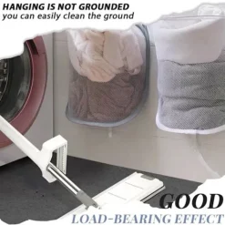 LBSS Tvättillbehör-Hängande tvättkorg Vikbar väggmonterad badrumsduk Mesh Synlig Stor öppen topp Enkel åtkomst för rummet