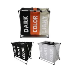 Satana Sverige (Dev) Tvättillbehör-Hopvikbar tvättkorg med 3-delar för tvättsortering