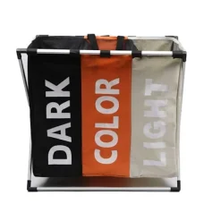 Satana Sverige (Dev) Tvättillbehör-Hopvikbar tvättkorg med 3-delar för tvättsortering