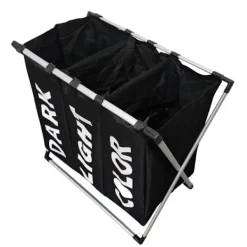 Satana Sverige (Dev) Tvättillbehör-Hopvikbar tvättkorg med 3-delar för tvättsortering