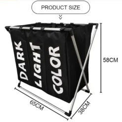 Satana Sverige (Dev) Tvättillbehör-Hopvikbar tvättkorg med 3-delar för tvättsortering