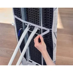 LEIFHEIT Strykjärn-Hus till strykbräda Perfect Steam L 71615, ånggenomtränglig överdrag för ångstation, för strykbräda max. 140x45cm vitt och grått