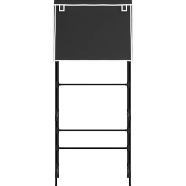 vidaXL Tvättillbehör-Hylla för tvättmaskin med 2 hyllplan svart 71x29,5x170,5cm järn