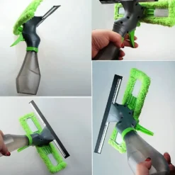 Fönsterrengöring-2-i-1 fönsterputs med mikrofiberduk och duschskrapa med sprayflaska-FD-