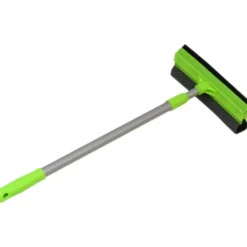 Fönsterrengöring-2-i-1 Fönsterskrapa, Högabsorberande Svamp, Justerbar Rengöringsborste för Bilvindruta och Fönster, Grön