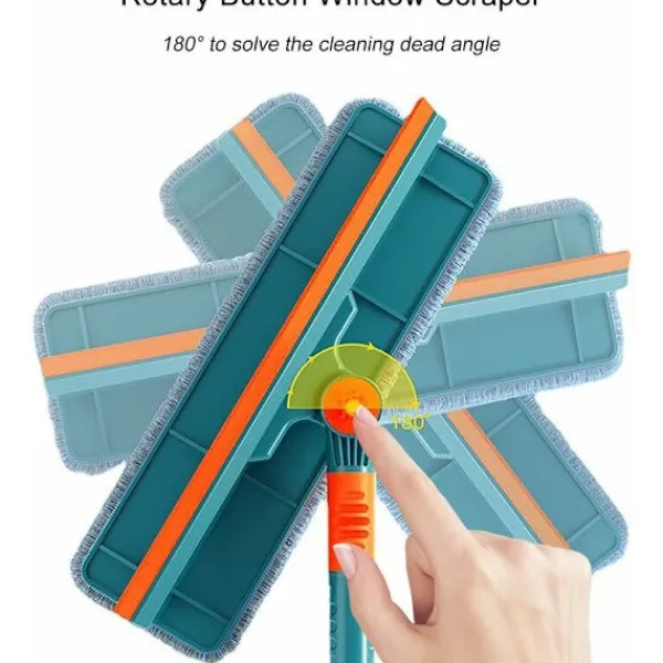 Fönsterrengöring-3-i-1 Professionell Fönsterskrapa Rengöringskit, med Teleskophandtag (Längd 135cm), Fönsterskrapa Rengörare för Invändiga Fönster