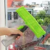 Fönsterrengöring-3-i-1 Spray-Skrapa Borste Vattenspray Fönsterrengöringsmedel Glasskraptorkare Mikrofiberdukssats Grön