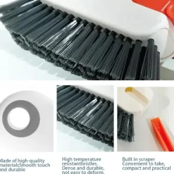 Fönsterrengöring-2-i-1 Spårrengöringsborste, Multifunktionell Borste med Hårda Borst och Dold Skrapa, Hörnvårdsborste, Fönsterspårrengöringsverktyg, Spårrengöring