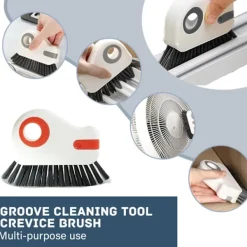 Fönsterrengöring-2-i-1 Spårrengöringsborste, Multifunktionell Borste med Hårda Borst och Dold Skrapa, Hörnvårdsborste, Fönsterspårrengöringsverktyg, Spårrengöring