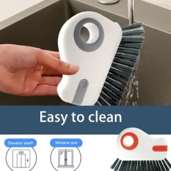 Fönsterrengöring-2-i-1 Spårrengöringsborste, Multifunktionell Borste med Hårda Borst och Dold Skrapa, Hörnvårdsborste, Fönsterspårrengöringsverktyg, Spårrengöring