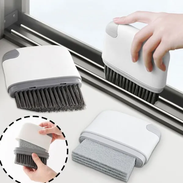 LBSS Städmaskiner-2-i-1 Spårrengöringsborste Uppgraderad Spaltrengörare För Fönsterspår Skjutdörrar Spårrengöringssvamp