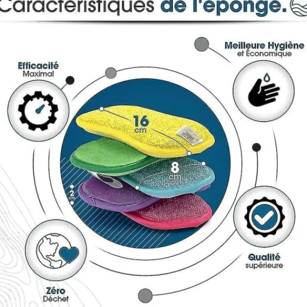 no brand Svampar & Dukar-IC CNE Set med 10 tvättbara och återanvändbara mikrofibersvampar