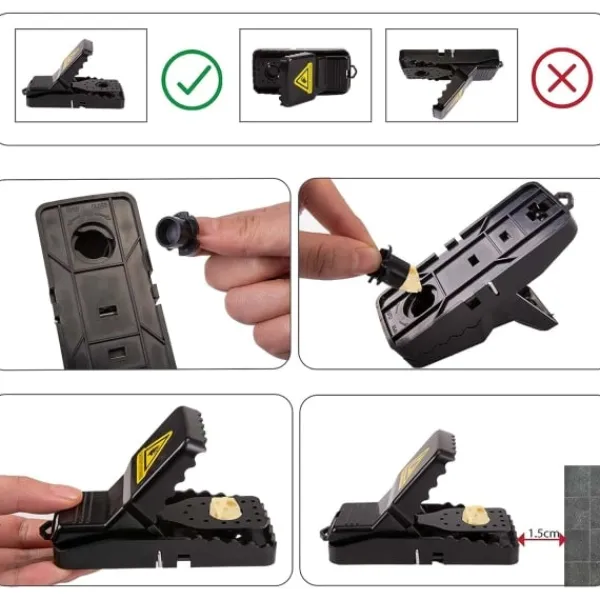 no brand Skadedjur & Insekter-IC Musfälla, 6ST Musfälla Återanvändbar Plastråttfälla